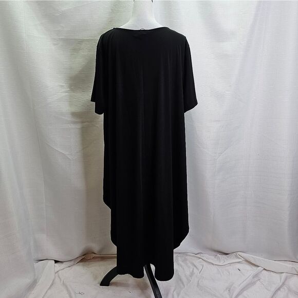 Hanna Nikole Black High Low Short Sleeve Blouse Size 24W - Picture 9 of 11